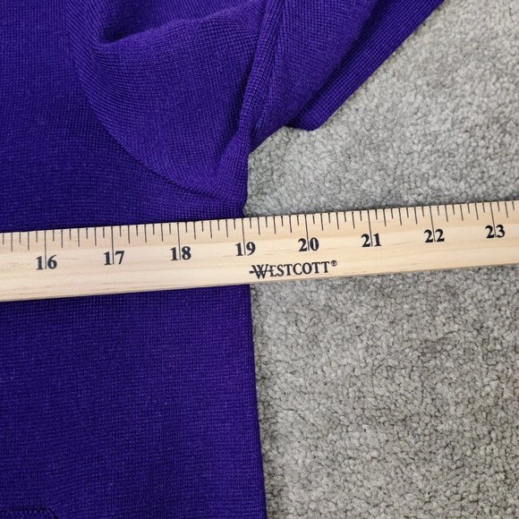 Andrea Jovine Women's Dress Size M Purple Wool Crew Neck Quiet Luxury Chic Warm - Picture 7 of 8